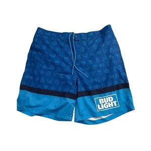 Athletic Blue Shorts with Drawstring and Modern Cut